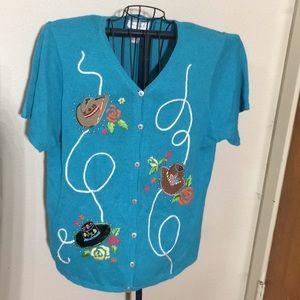 Susan Graver Style XL Short Sleeve Sweater